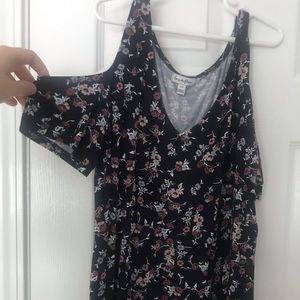 Floral cold shoulder blouse